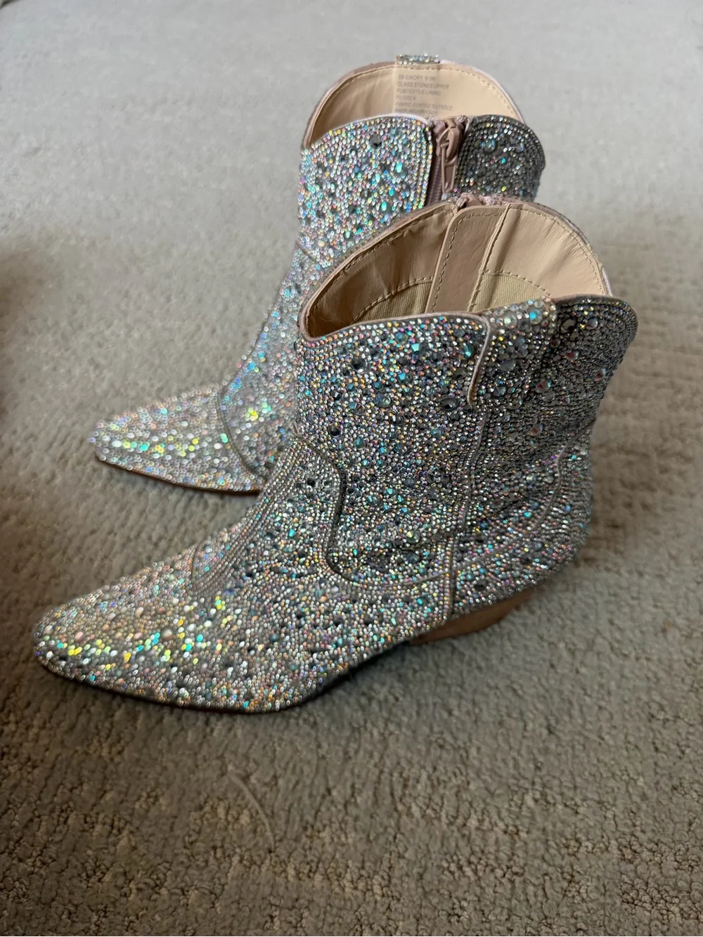 Betsey Johnson Rhinestone Ankle Boots